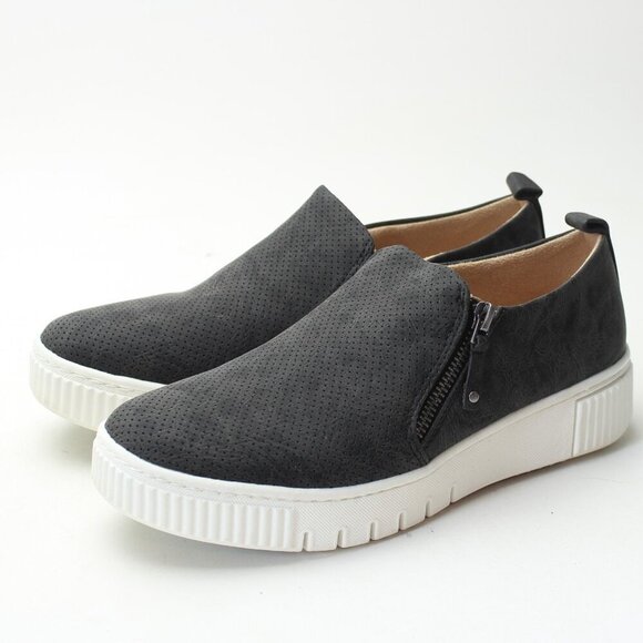 SOUL Naturalizer Turner Charcoal Gray Faux Leather Sneakers - Picture 3 of 13